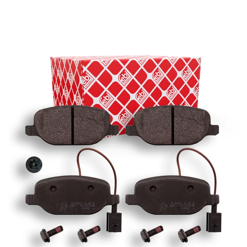 Image of FEBI BILSTEIN 116002 Brake pad set Rear Axle, incl. wear warning contact, with bolts/screws Brake Pad Set,disc brake (402)