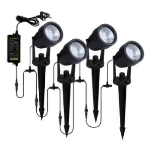 Image of Zink LAPIN 4 Light LED Garden Spike Kit Black