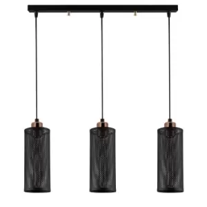 image of Model 13 Deco 3-Light Tracking Pendant Lamp Black