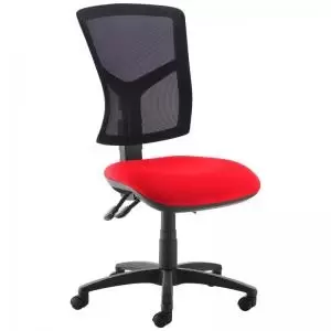 image of Senza high mesh back operator chair with no arms - Panama Red