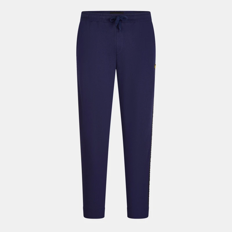 Image of Lyle and Scott Tape Jogging Bottoms - Blue Blue S