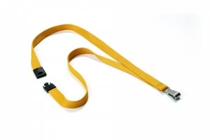 Image of Durable Textile Lanyard With Snap Hook 15mm Ochre 8127135
