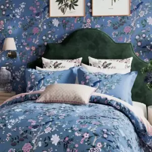 Image of Sanderson Chinoiserie Hall Kingsize Duvet Cover Set, Blueberry
