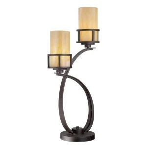 Image of 2 Light Table Lamp Imperial Bronze, E27
