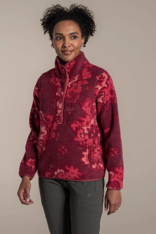 Image of Craghoppers Womens National Trust Rosemary II Overhead Fleece in Wine Size: 14 Wine Female 14