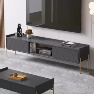 Dark Grey TV Unit with Storage - TVs up to 70 - Olis