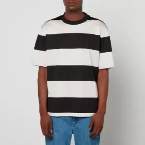 Image of BOSS Tames Striped Cotton-Jersey T-Shirt - L