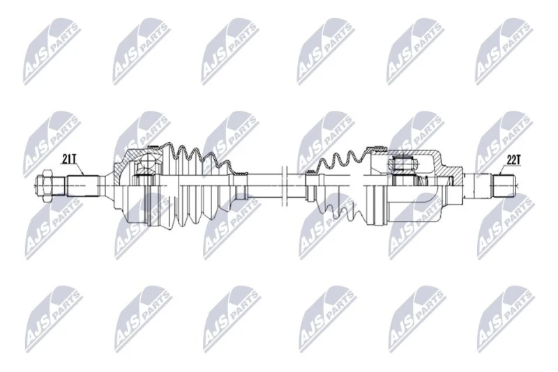 Image of NTY NPW-PE-126 Drive shaft Manual Transmission, Front Axle Left Drive Shaft (13)