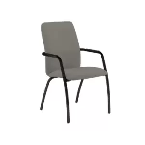 Image of Dams MTO Tuba Black 4 Leg Frame Conference Chair with Fully Upholstered Back - T