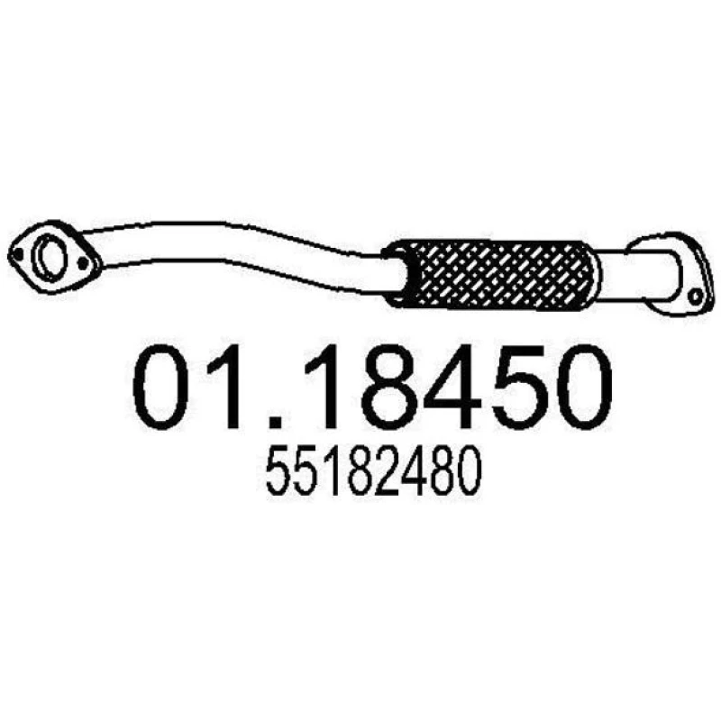 Image of MTS 01.18450 Exhaust Pipe Front, Length: 630mm Exhaust Pipe (17)