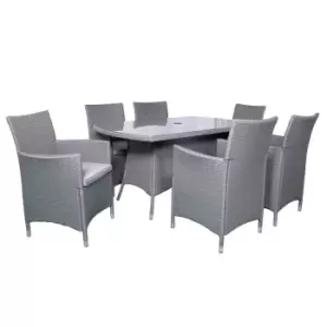 Royalcraft Nevada 6 Seater KD Rectangular Dining Set - Grey