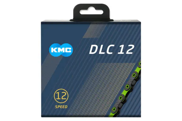 Image of KMC DLC12 12 Speed Chain in Black and Green