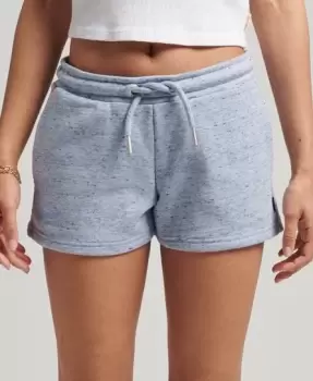 Image of Superdry Womens Organic Cotton Vintage Logo Jersey Shorts Light Blue / LA Blue Marl - Size: 10