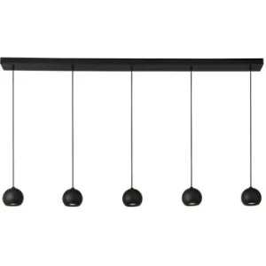 image of Searchlight Eindhoven 5 Light Matt Black Bar Pendant