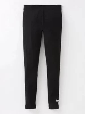 Image of Nike Girls Nsw Favorites Swoosh Legging Nike Lbr, Black/White, Size L, Women