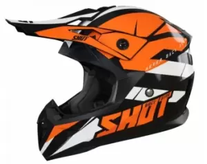 image of SHOT Pulse Revenge Black Orange White Glossy Offroad Helmet L