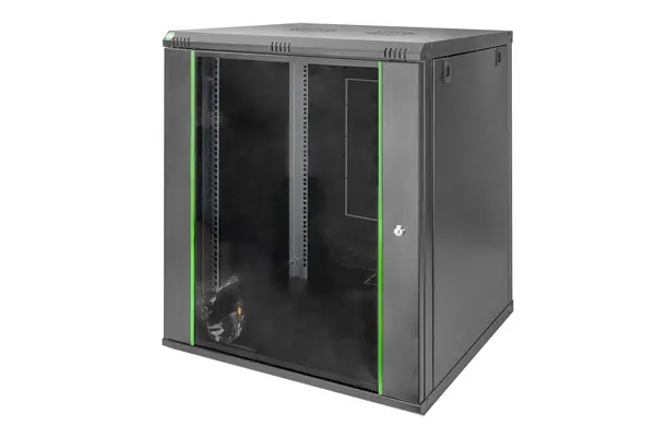 Image of Digitus DN-19 16U-6/6-EC-SW 19 wall cabinet (W x H x D) 600 x 816 x 600 mm 16 U Black (matt), Black (RAL 9005) DN-19 16U-6/6-EC-SW