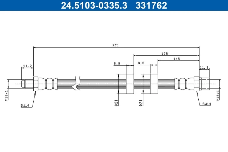 Image of Brake hose ATE 24.5103-0335.3