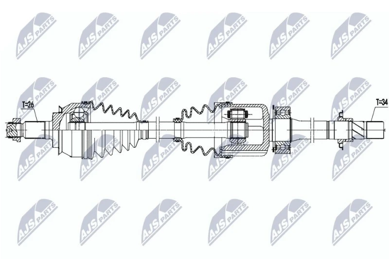 Image of NTY NPW-BM-156 Drive shaft Front Axle Right Drive Shaft (13)