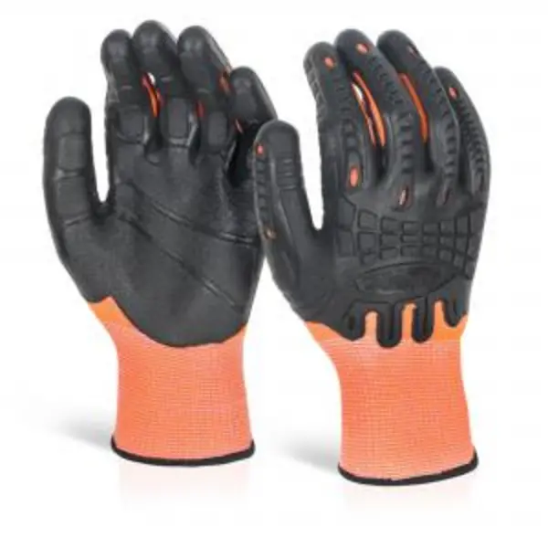 Image of Beeswift Cut Resistant Fully Coated Impact Glove Orange S Pair GZ61ORS BESWGZ61ORS