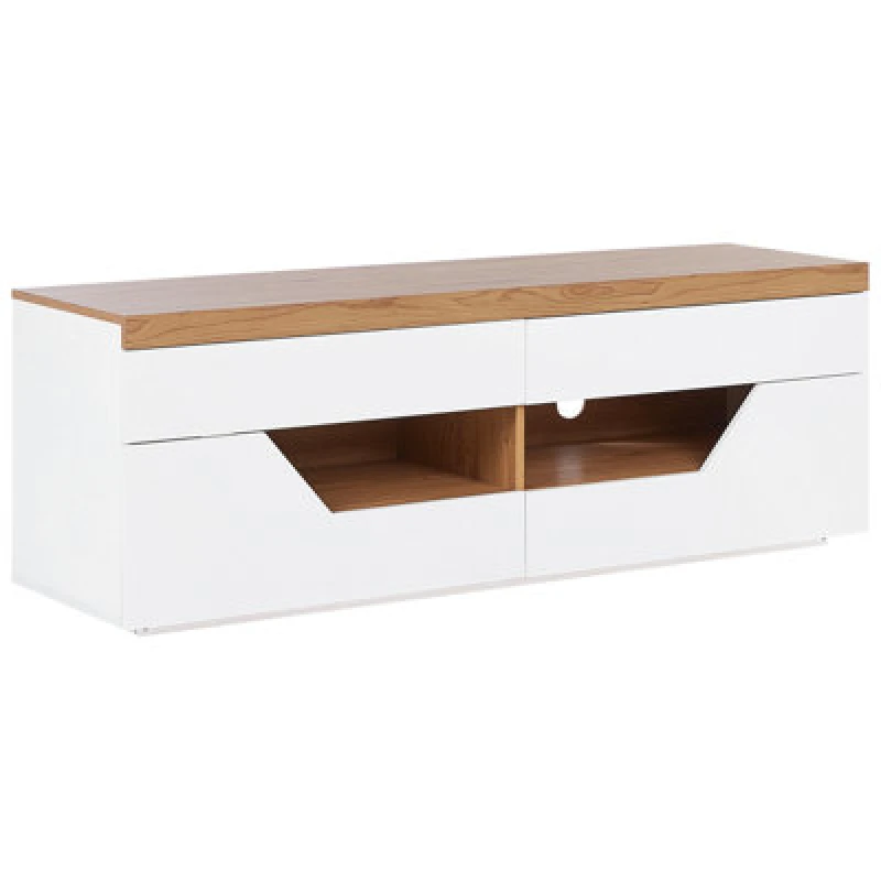 Image of Beliani TV Stand Cheval Brown/ White
