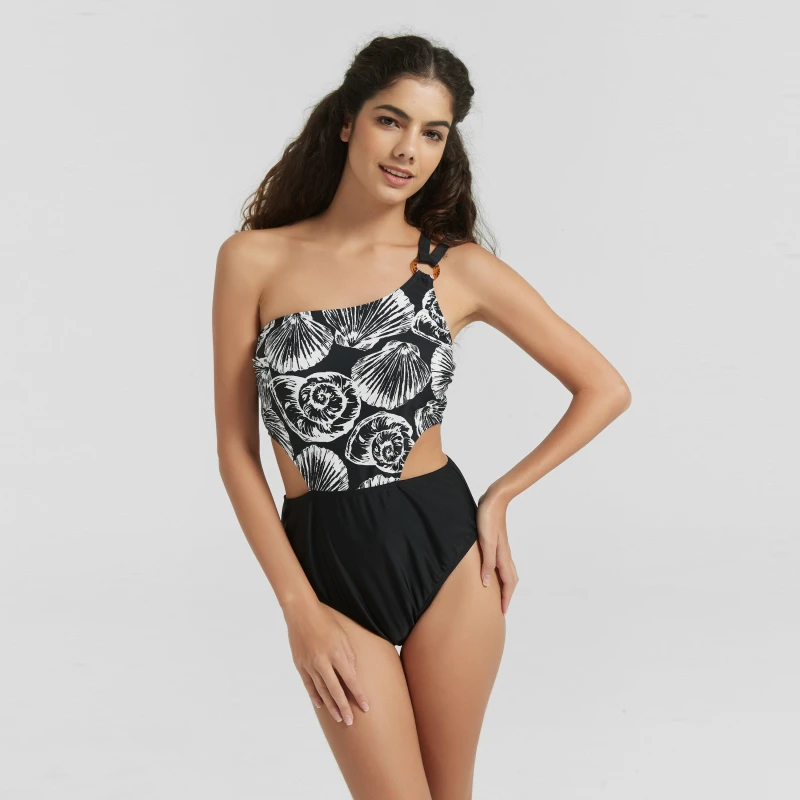 Image of Be You One Shoulder Swimsuit Bandeau Swimsuits 8 (XS) Black 35517203310