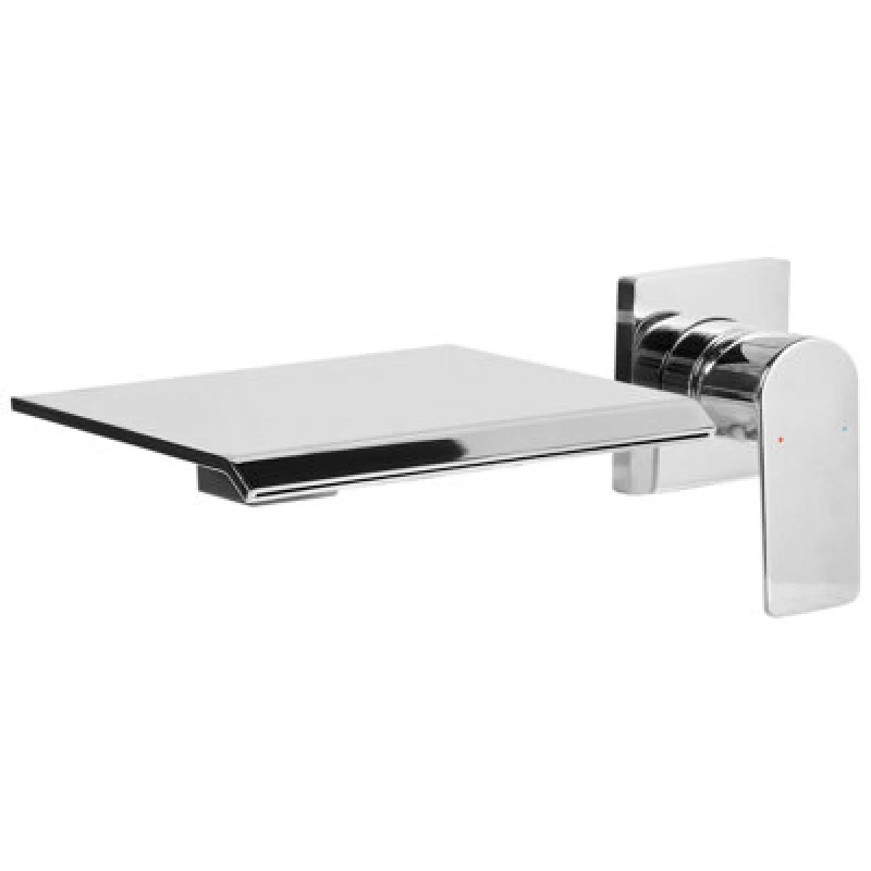 Image of Beliani Wall Mounted Basin Mixer Tap Aponwao Brass Silver