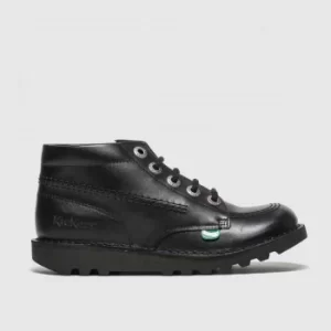 Image of Kickers Black Hi Zip Boots Junior