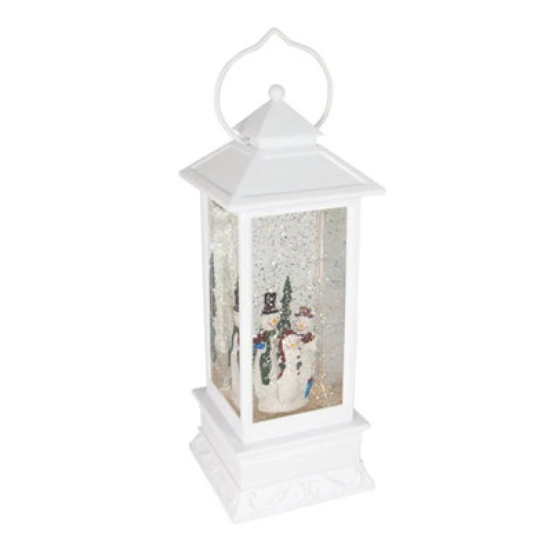 Image of Christmas Workshop LED Water & Glitter Snowman Lantern - White 89240