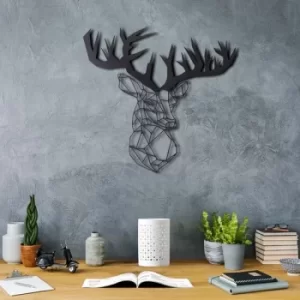 Image of Stag Black Decorative Metal Wall Accessory