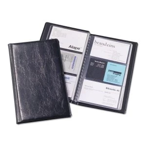 Image of Visifix Business Card Album Fixed Welded Pockets Capacity 72 Dark Blue