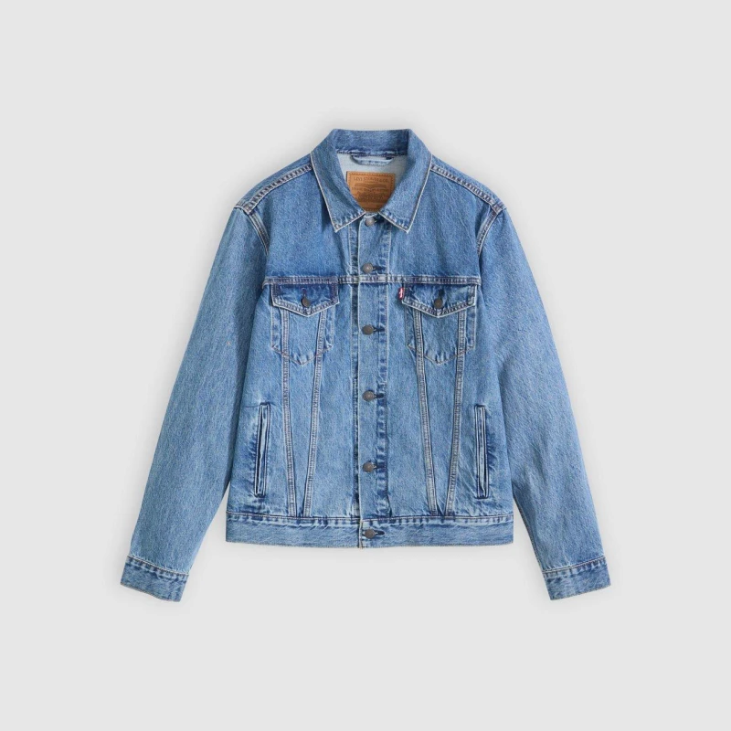 Image of Levis Trucker Cotton Long Sleeve Denim Jacket Washed Away male S