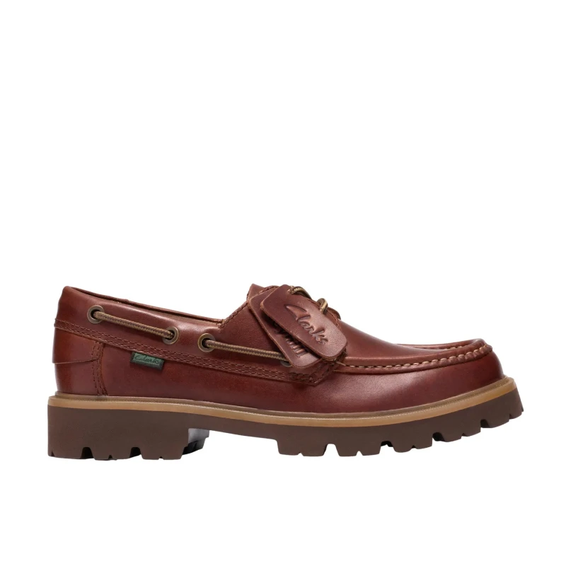 Image of Clarks Leather boat shoes Clarks Cleyhill Boat Marron Male 41