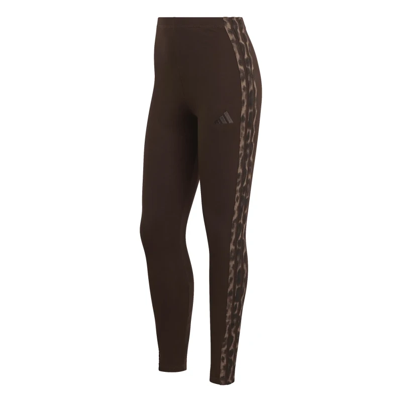 Image of Adidas Womens leopard print leggings adidas Essentials Marron Female XS
