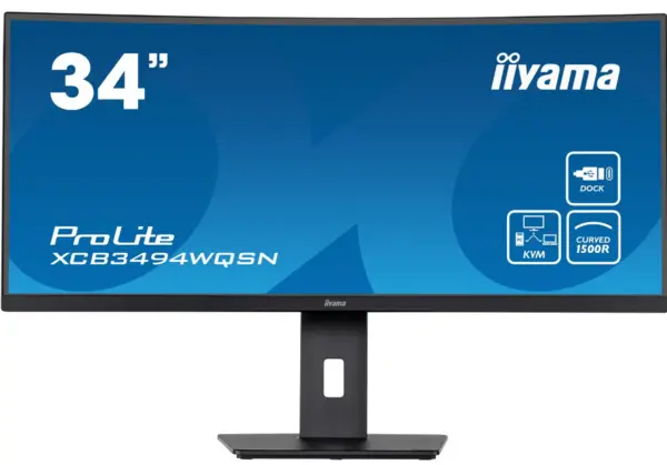 image of iiyama ProLite 34" XCB3494WQSN-B5 UltraWide Quad HD Curved LED Monitor