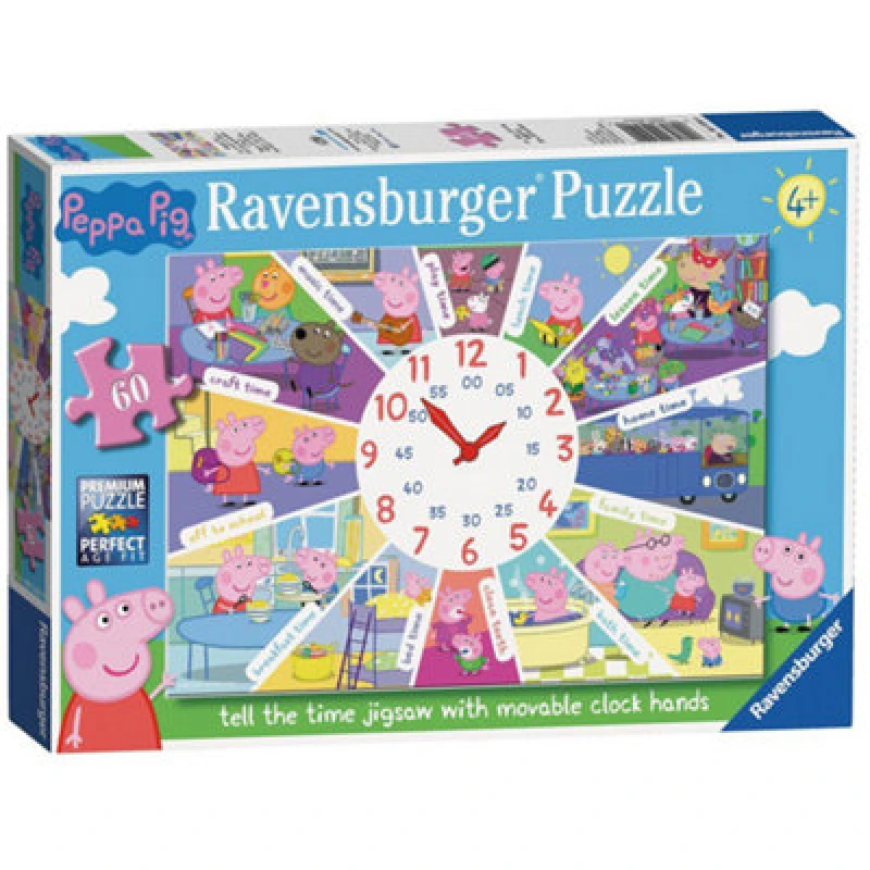 Image of Peppa Pig Clock Puzzle (60 Pieces) - Brand New And Sealed
