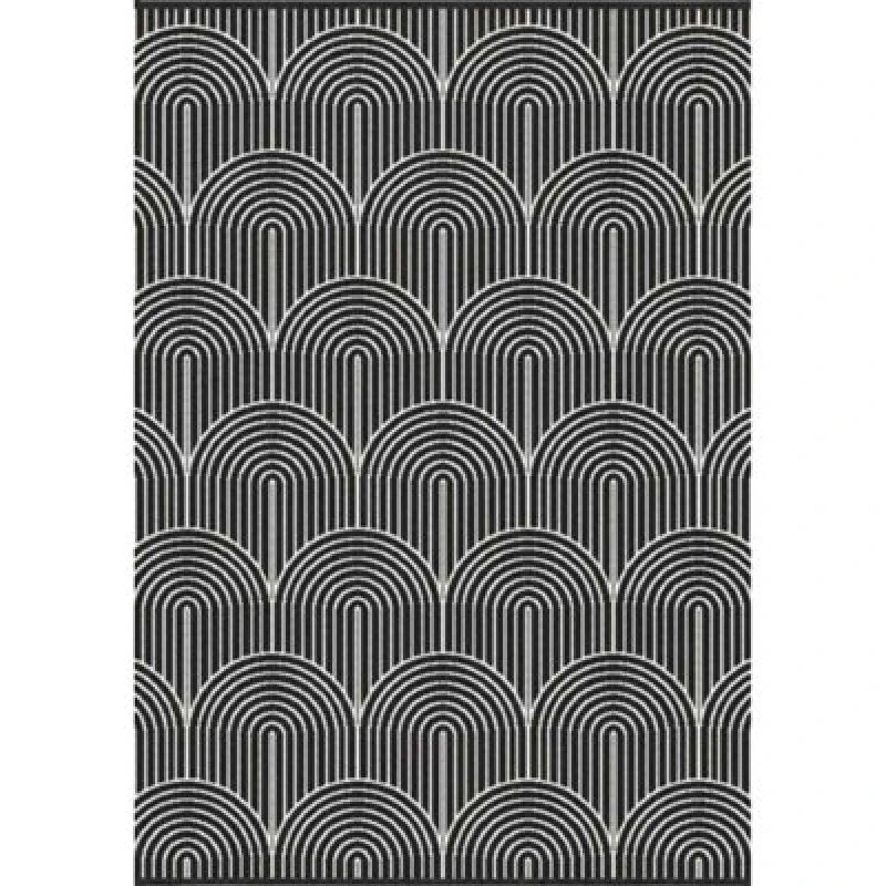 Image of The Rugs Flatweave Indoor Outdoor Reversible Rug Pangli Durable Polypropylene In Black