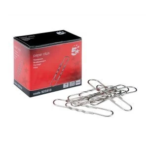 image of 5 Star Office Giant Paperclips Wavy Length 76mm Pack 100