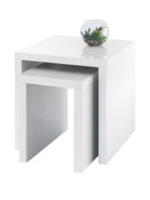 image of Julian Bowen Metro High Gloss Nest Of Tables White