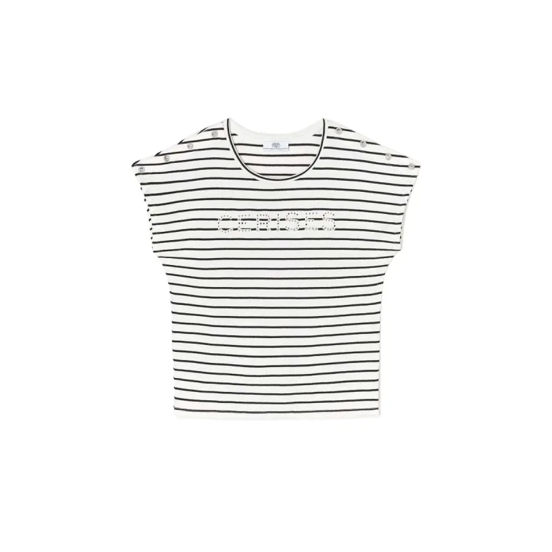 Image of Le Temps des cerises Womens T-Shirt Le Temps des cerises Lilas Blanc Female XS