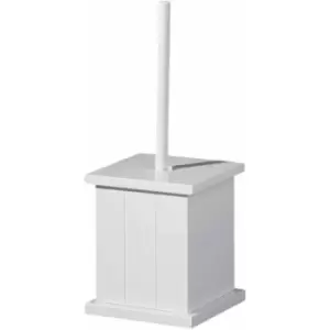 image of Premier Housewares White Wooden Toilet Brush Holder