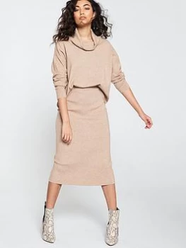 Image of Oasis Tula Co-Ord Knitted Skirt - Neutral Size XL, Women