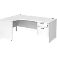 Image of Dams International Left Hand Ergonomic Desk MP18ELP2WH 1,800 x 1,200 x 725 mm