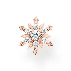 Image of THOMAS SABO Rose Gold Plated Zirconia Snowflake Single Ear Stud