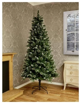 image of Premier Decorations 7ft Fir Glitter Christmas Tree - Green