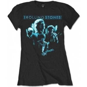 Image of Rolling Stones Band Glow Black Ladies T Shirt: Large