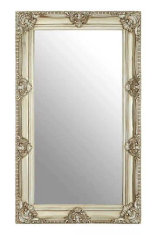 Image of Orsina Stately Design Champagne Bead And Reel Wall Mirror, Grand Slim Mirror, Versatile Display Hallway Mirror