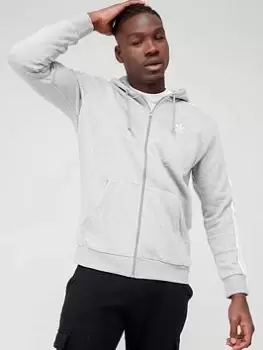 Image of adidas Originals 3 Stripes Zip Hoodie - Grey , Medium Grey Heather, Size S, Men