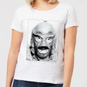 Image of Universal Monsters Creature From The Black Lagoon Portrait Womens T-Shirt - White - 3XL
