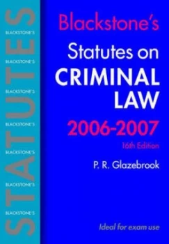 Image of Criminal Law 2006-2007 by Peter Glazebrook Paperback